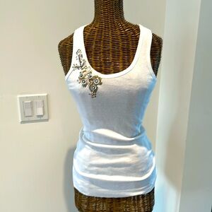 ⭐️ Roxy Bead embellished White Tank Top * US XS ⭐️